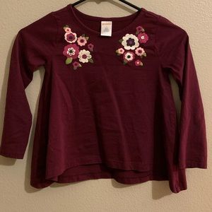 Maroon - Flower- girls - Long Sleeve - Shirt